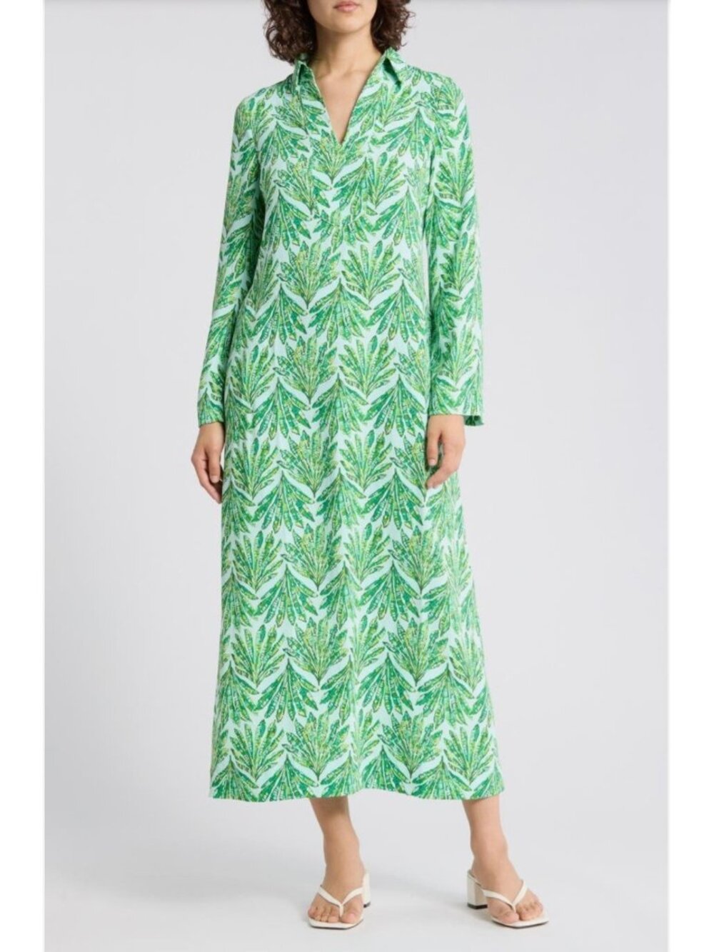 Lilly Pulitzer Simona Midi Shirt Dress Long Sleeve Green Shady Babe Size XS NEW